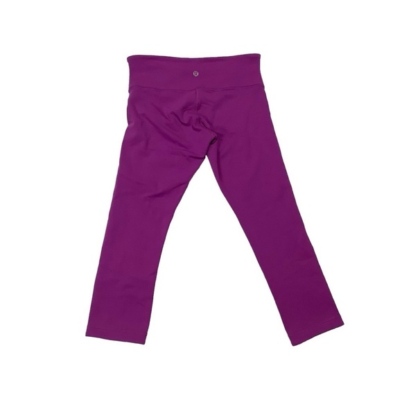 Lululemon Wunder Under Crop III Sz 6 (Reversible) Black / Ultra Violet - Picture 5 of 13